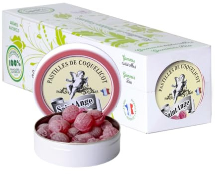 Lot 10 boites | Format economique | Bonbons Traditionnels 100% Français | Saveur Coquelicot