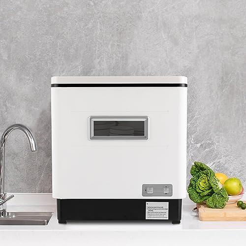 KinHall Edelstahl Geschirrspüler, 60L Mini Spülmaschine Tischgeschirrspüler freistehen, 1500W 220V Spülmaschine für kleine Küchen Weiß