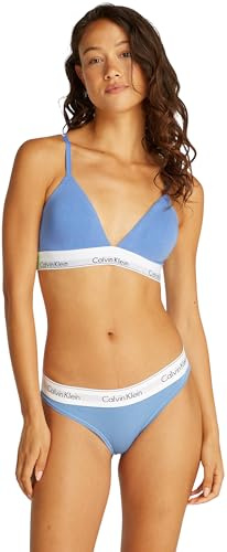 Calvin Klein Soutien-Gorge Brassière Femme Triangle Rembourrage Amovible, Bleu (Glacier), XL