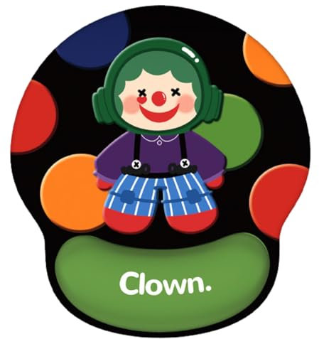 Uineer Mauspad für Handgelenk, Silikon, rutschfest, für Computer, Büro, einfaches Leder-Mauspad, Clown