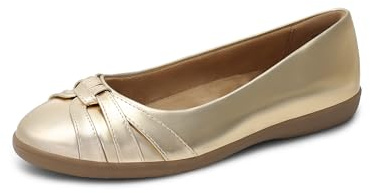 DREAM PAIRS Bailarinas Mujer Clasico Zapatos Planos Comodos con Plantilla Acolchada y Suela Antideslizante,Size 40.5,Oro,SDFA2430W