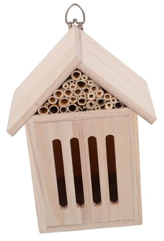 MERRYHAPY Holz Insektenhotel Für Garten Nistkasten Für Bienen Schmetterlinge Dekoratives Insektenhaus Aus Naturholz Pflegeleicht Installieren