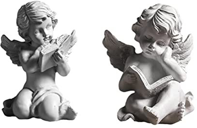 GAROZATION 2stücke Engelfigur Aus Harzmaterial Handgefertigt Dekoratives Ornament Für Hause Kreatives Design Als Geschenk