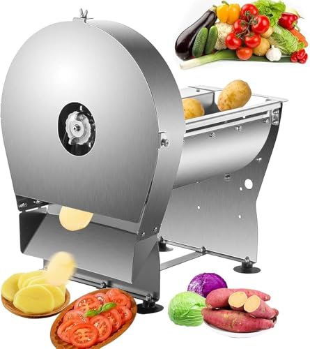 KJHYYPP Affettatrice Commerciale in Acciaio Inossidabile, affettatrice elettrica Regolabile, Macchina per ristoranti Commerciali per Catering Professionale