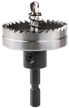Vearter 43mm HSS Hole Saw Hex Shank, High Speed Steel Holesaw Hole Cutter Tool for Thin Metal, Stainless Steel, Copper, Aluminum, Alloy, Plastic
