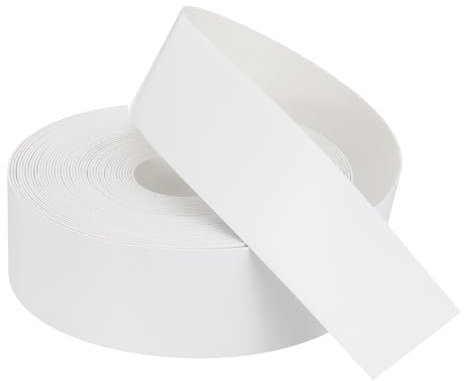 sourcing map Cinta de borde blanco de 50 pies x 2-5/32 pulgadas, cinta de chapa prepegada flexible de madera contrachapada con adhesivo termofusible para restauración de muebles
