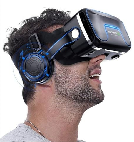 Casque de réalité virtuelle 3D VR avec casque pour iPhone et smartphones Android, ensemble universel de lunettes de réalité virtuelle pour enfants et adultes, jeu vidéo 3D, film