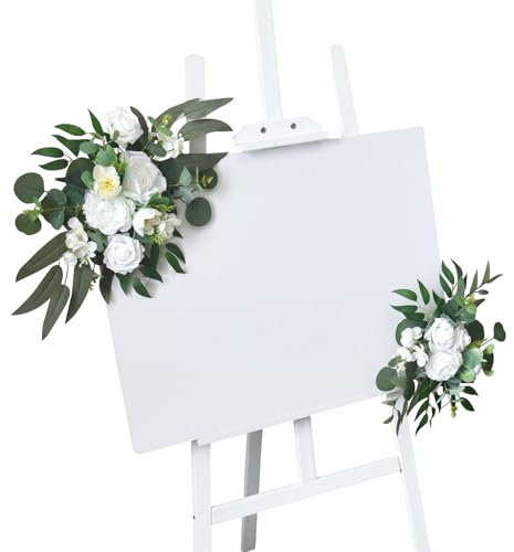 carotoe 2 pezzi fiori artificiali festoni decorativi festoni per cerimonia di nozze segno ricevimento sfondo decorazione del partito