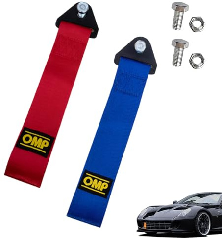 YAPKOLV 2 Pezzi Cinghia di Traino Universale, Alta Resistenza, Gancio in Tessuto per Rimorchio, Corda e Fune Auto da Corsa, Decorazione e Tuning
