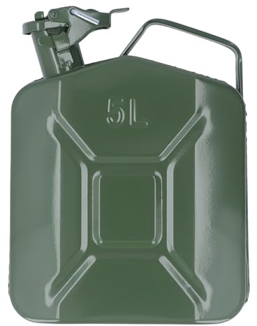 Cocoarm Contenedor de Gasolina 5L de 1.3 Galones, de Acero Inoxidable Engrosado Lata con Mango Portátil