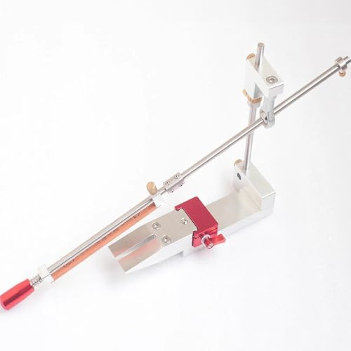 LeTkingok Fixed Angle Sharpener, Professional Knife Sharpening Jig Aluminum & Stainless Steel Tool with Angle Guide & Brass Adjustment