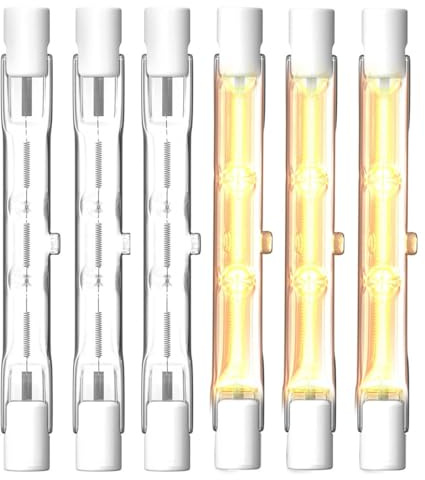 KINGYEENUO Ampoule Halogène R7S 78mm 48W 230V, Blanc Chaud 2700K, Dimmable Type J78/T3 Linéaire Pour Lampadaire, Projecteur, Éclairage Paysager et Garage, Paquet de 6