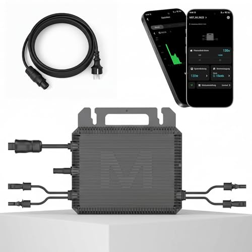 MARSTEK Mikro-Wechselrichter 800 W MST-MI0800 für Balkonkraftwerk, IP67 wetterfest, Plug-&-Play Installation, 2 MPPT, Bluetooth & WiFi, inkl. 5 m Anschlusskabel, Micro Inverter