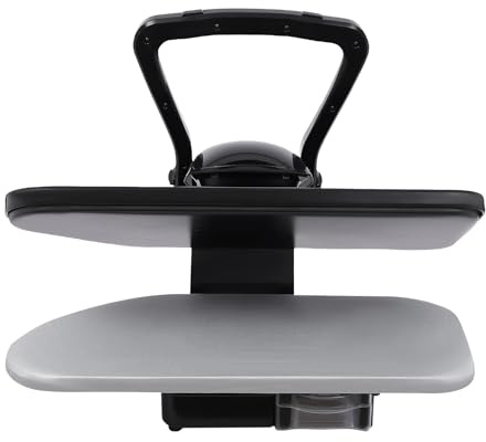 26 Steam Iron Press, 1600W Digital Steam Press with 5 Fabric Settings and Touch Screen, Automatic Ironing Machine for Clothes Sheets, with Spray Bottle and Pressing Cushion,1L Water Tank (Black)