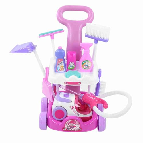 Topiky Juego de Simulación de Limpieza, Juguete Educativo para Niños con Aspiradora y Escoba para Juegos de rol, Diversión y Desarrollo Cognitivo, Mayores de 3 Años (Pink)