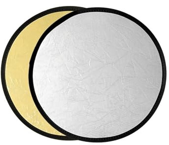 Runder Fotografie-Lichtreflektor, 2-in-1-Mehrscheibenreflektor mit Tasche, Mehrfarbig, Verschiedene Größen(110cm Gold Silver)