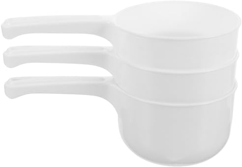 Angoily Cucharón de Agua Espeso 3 Piezas para Baño y Cocina, Pala Multifunción de Plástico Resistente, Utensilio Doméstico Práctico para Transferir y Verter Líquidos Hogar