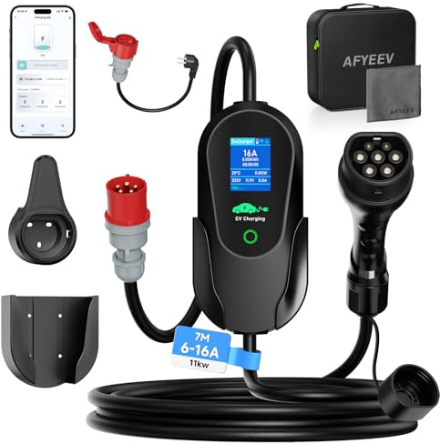 AFYEEV Mobile Wallbox 11kW mit APP [3-phasig | 7m | 6-16A]