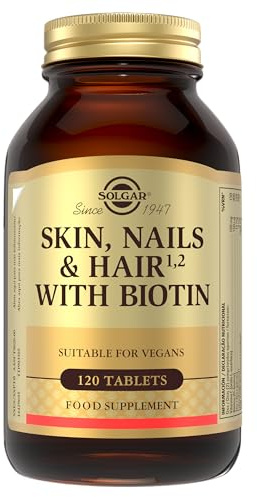 Solgar Pelo, Piel y Uñas con Biotina | Formato Ahorro | 120 Comprimidos