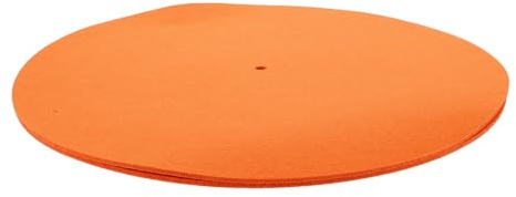 EXCEART Coussin de Protection en Feutre Orange pour Disques Vinyles, Tapis Antidérapant pour Platine Vinyle, Accessoire pour Tourne-disque Phonographe