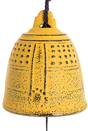 Iwachu Feng Shui Furin Glocke aus japanischem Gusseisen, gelb, 5,5 cm