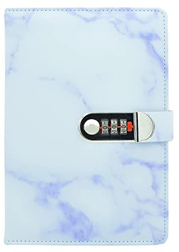 NectaRoy Notizbuch Notebook Modernes Design PU Lederbuch Skizzenbuch Journal,Notebook Sketchbook Memo Tagebuch Mit Schloss Code mit Stifthalter, Größe 218x150mm