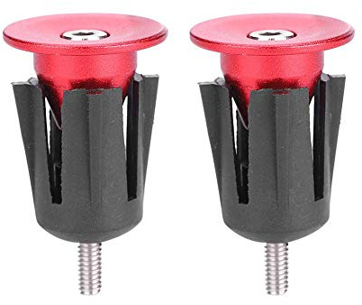 Alomejor 1 Paar Lenker Stecker Aluminiumlegierung Fahrradgriffe Bar Endkappen Stecker für Mountainbike Rennrad(Rot)