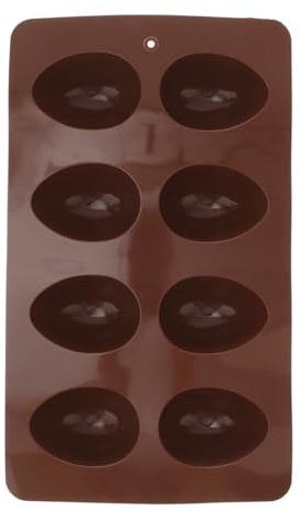 Amosfun Silicone Easter Egg Mold for Chocolate: 8-Cavity Easter Egg Shaped Cake Baking Mold Dessert Tray for Chocolate Muffins 10.62 X 6.29 Inch