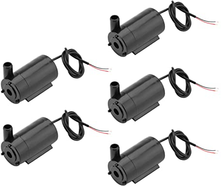 Pompe Submersible DC 3-5V Ultra Silencieuse Mini Pompe à Eau pour Aquariums Hydroponique Aquaponie Fontaines Etangs 5 Pièces Ensemble Haute Efficacité Durable