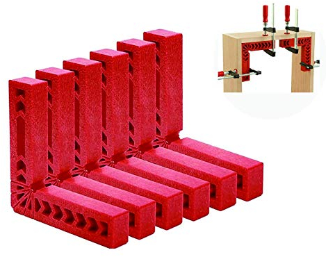 6pcs 10.2 cm Positionierwinkel Rechtwinklige Klemme 90 Grad Eckklemme Holzbearbeitungswerkzeug L-Type Eckklemme für Bilderrahmen, Kisten, Schränke oder Schubladen, Tischlerwerkzeug 6 Stück