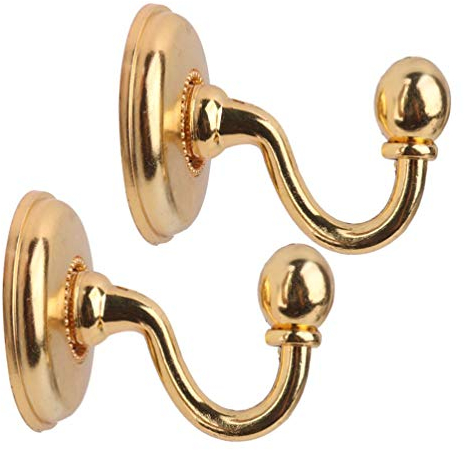 Vorhang Raffhalter Gold: Raffhaken Messing Klein Gardinen Raffhalter Wand 1 Paar Vintage Vorhang Holdbacks Holdback Wandhut Mantel Kleiderbügel Farbene Garderobenhaken Goldfarbene Garderobenhaken