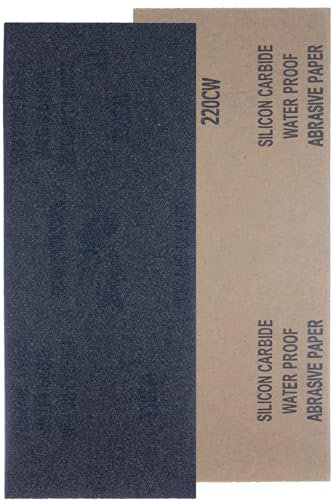 YoiYee 220 fogli di carta vetrata a grana bagnata e asciutta, 23 x 9,5 cm, rotolo di carta abrasiva molto fine per legno, metallo, plastica, vetro, pietra e levigatura da parete, confezione da 10