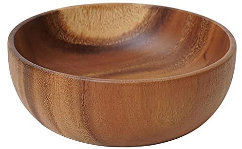 UPTALY Saladier surdimensionné en bois (25 cm x 10 cm), de qualité alimentaire, sans épissure, bol en bois d'acacia fait main, bol mélangeur en bois massif, pour salade, fruits et céréales