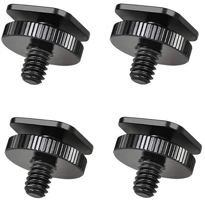 KAGYOKU 4-Pack 1/4 Inch Camera Adapter Screws: Versatile Flash Hot Shoe Mounts for DSLR Camera Rigs, Tripods, and Accessories