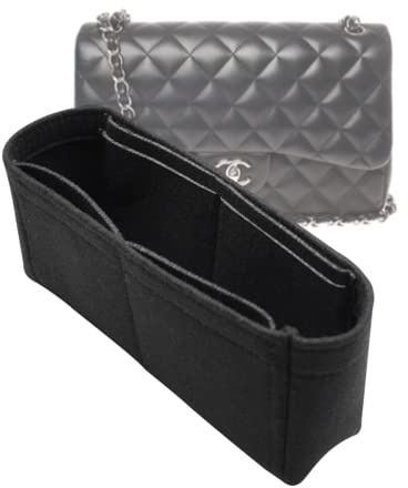 Lckaey Taschen-Organizer-Einsatz für klassische Jumbo-Flap-Bag, formgebender Einsatz für Handtaschen, Handtaschen-Organizer, Filz-Organizer, 2009schwarz-L