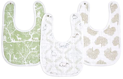 aden + anais™ essentials Baumwoll-Musselin-Baby-Lätzchen mit Druckknöpfen harmony in 3er-Packung