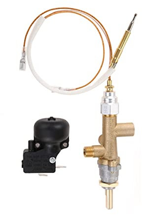 GOSER Steuerventil für -Terrassenheizung, Thermoelement, Sensor, Dump-Schalter, Knopf, Propan, FlüSsiggas, Feuerstellensteuerung, Sicherheits-Pilotanschluss-Set