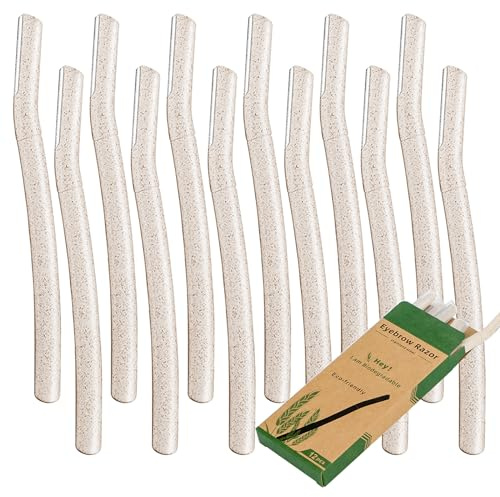 Dermaplaning Blades for Face,12 Pcs Biodegradable Face Razors for Women and Men Hair Shaver Tool for Eyebrow,Facial Peach Fuzz Body Fine Hair,Dead Skin Remover – Easy to Use and Safe