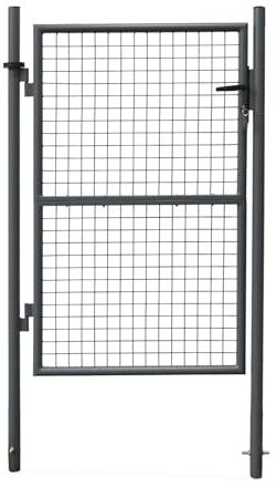 Alice's Garden - Portillon de Jardin en métal Anthracite. Double Sens d'ouverture. avec Serrure et poignée 150x87cm