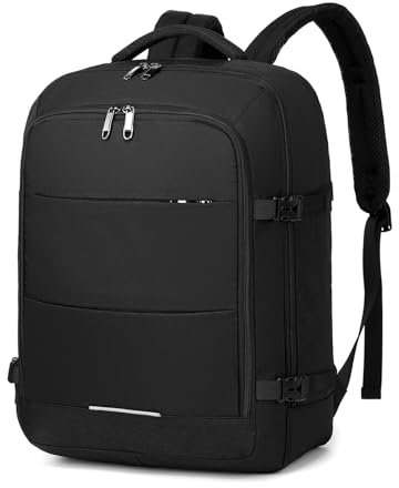 Kono Cabin Travel Backpack 45 x 36 x 20cm Easyjet Luggage Bag Laptop Weekend Duffel Bag 30L (Black)