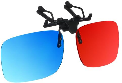 Gadpiparty 2stücke Rot-blau Augenclip Für Brillenträger Stereo Effekt Ohne Glasrahmen Für Filme Und Spiele Kompatibel Mit Myopie-Brillen Leicht Und Handlich
