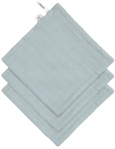 LÄSSIG baby Muslin flannel set om 3/muslin/frotté tvättduk set 3 st pulverblå