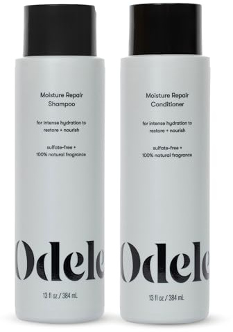 Odele Moisture Repair Sulfate-Free Shampoo & Conditioner Set, for Intense Hydration to Restore & Nourish Dry or Damaged Hair, 13 Fl Oz Each (2-Pack)