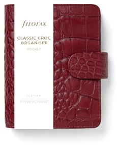 Filofax Pocket Classic Croc organisatör – körsbär