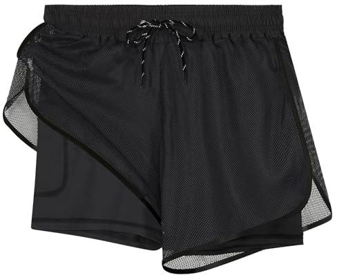 APTRO Pantalones Forrados Cortos Mujer,Bikini Deportivo Mujer Shorts de Protección UV para Playa,Tiempo Libre, Gimnasio, Yoga,Verano Negro Puro WK091 M