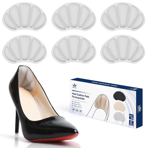 AnjoCare Coussinets de Talon, 3 Paires de Auto-Adhésif Talon Chaussure pour Chaussures Lâches, Talon de Coussin Antidérapants pour Talons Hauts, Baskets, Chaussures en Cuir Trop Grandes