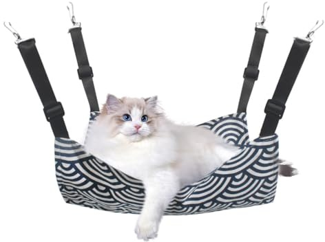 1 confezione di amaca per gatti, amaca con cinghie regolabili, amaca per piccoli animali, amaca traspirante per gatti per piccoli animali domestici, 57 * 47 cm, taglia grande