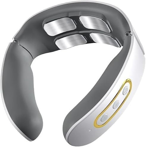 Massaggiatore Cervicale, 6 Modalita 9 livelli Massaggiatore Collo Schiena, Massaggio a Impulsi a 4 Teste e Funzione di Riscaldamento a Temperatura Costante, per un Massaggio Preciso a Casa Tua