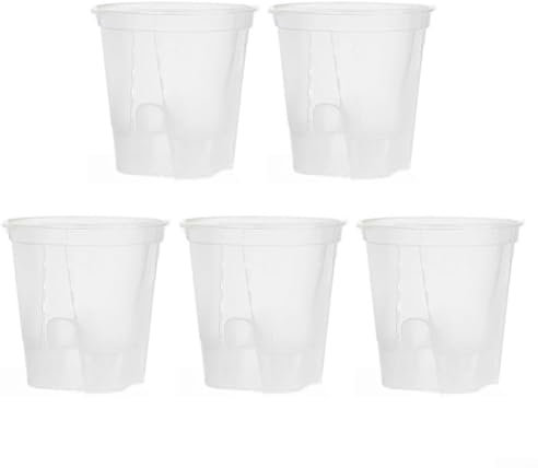 HOHOVYVY Terreau pour orchidées, pots de fleurs, pot de fleurs transparent avec soucoupe et trou de drainage pour orchidées, cactus, aloe vera (12 cm) (150)