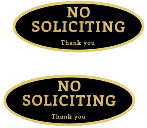 Gosknor 2pcs No Soliciting Signs for House, Acrylic No Soliciting Sticker Sign Self-Adhesive No-Solicitors Sticker for Home Office Front Door Doorbell Wall Yard
